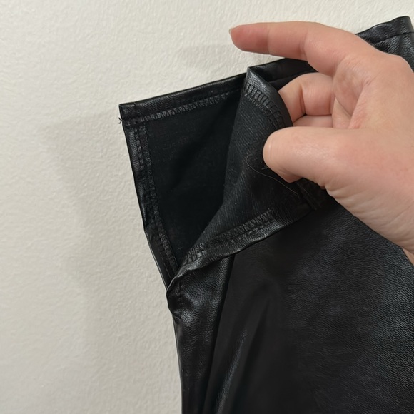 Missgurded black Co Ord Side Split Faux Leather trousers pants, size 2 - Picture 9 of 12